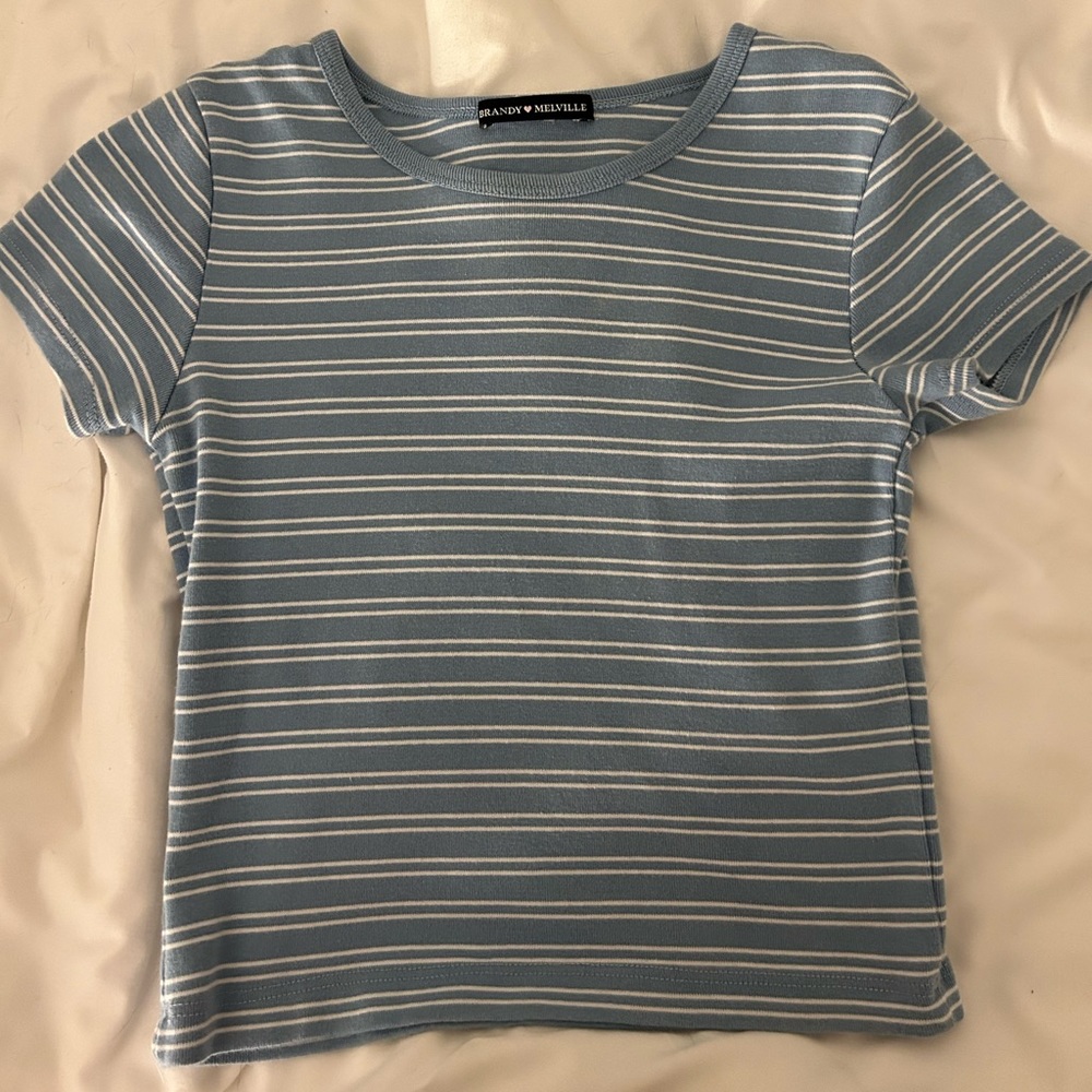 brandy melville light blue striped top!
